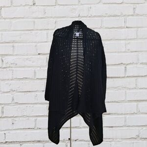 K Jordan Elegant Black Crochet Lightweight Sweater